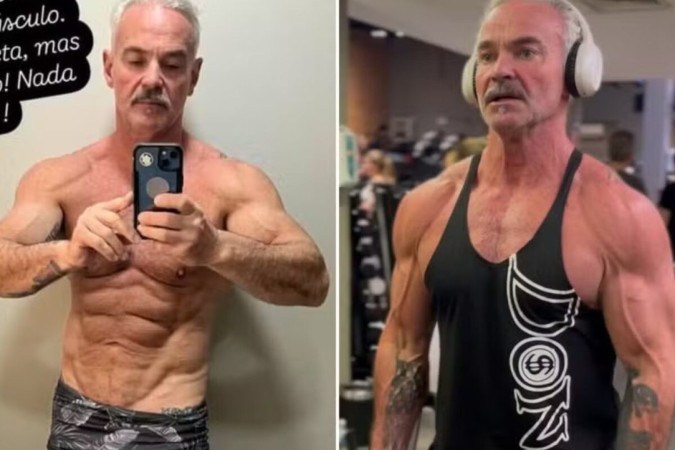 Mateus Carrieri conta como faz para manter o corpo com 10% de gordura aos 58 anos -  (crédito: Observatório dos Famosos)