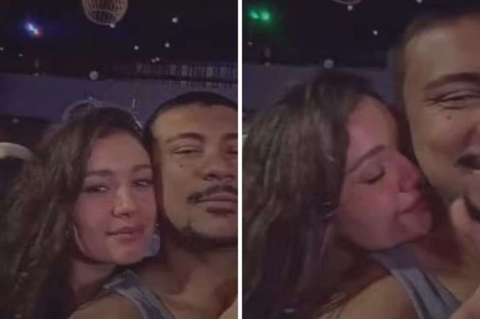 Xamã e Sophie Charlotte posam agarradinhos em samba com elenco de nova trama no Rio -  (crédito: Observatório dos Famosos)