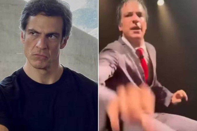 Mateus Solano dá tapa em celular ao ser filmado em peça; vídeo -  (crédito: Observatório dos Famosos)
