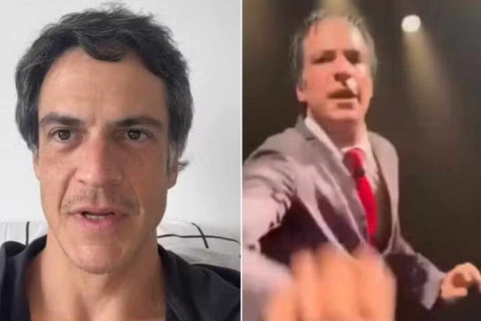 Mateus Solano compartilha vídeo de outro ângulo e prova que não deu tapa no celular de telespectadora em teatro - (crédito: Observatório dos Famosos) Mateus Solano compartilha vídeo de outro ângulo e prova que não deu tapa no celular de telespectadora em teatro - (crédito: Observatório dos Famosos)