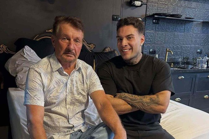 Internautas reagem ao vídeo íntimo do pai de Andressa Urach com o criador de conteúdo adulto Rafa Marttinz -  (crédito: Observatório dos Famosos)