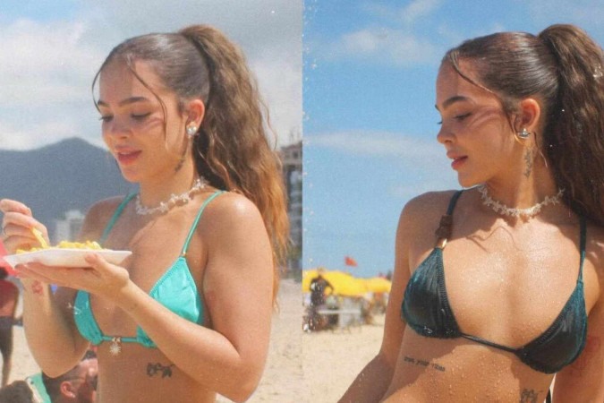 Mel Maia compartilha fotos de biquíni para mostrar sua coleção moda praia e namorado lutador elogia: “Perfeição” -  (crédito: Observatório dos Famosos)