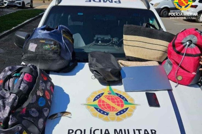 PM recuperou os itens roubados pelos criminosos - (crédito: PMDF/Divulgação) PM recuperou os itens roubados pelos criminosos - (crédito: PMDF/Divulgação)