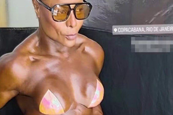 Aos 51 anos, Adriana Bombom surpreende ao surgir musculosa -  (crédito: Observatório dos Famosos)