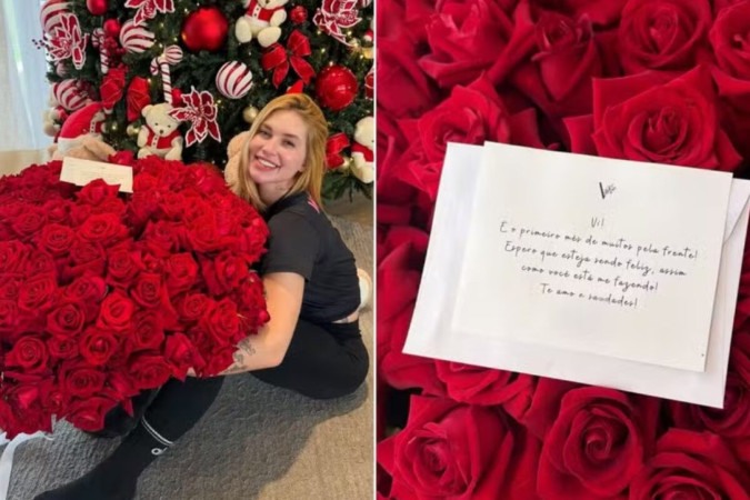 Vini Jr. manda surpresa para Virginia para comemorar um mês de namoro: ‘Mimada’ -  (crédito: Observatório dos Famosos)