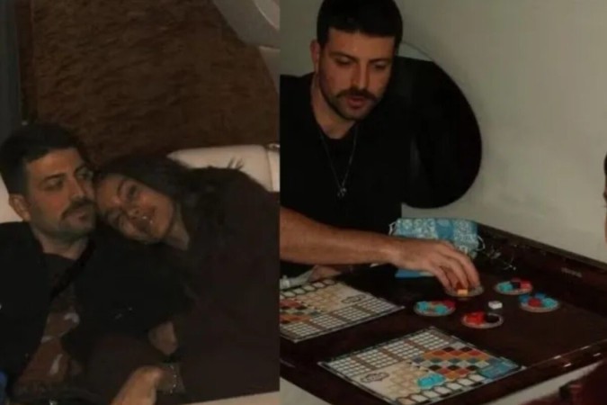 Anitta surge em momento raro ao lado do namorado -  (crédito: Observatório dos Famosos)