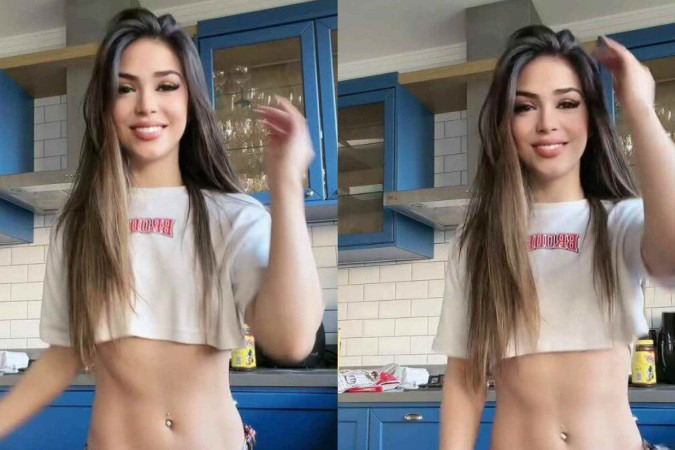 De cropped e calcinha, Melody exibe rebolado em vídeo e conquista elogios -  (crédito: Observatório dos Famosos)