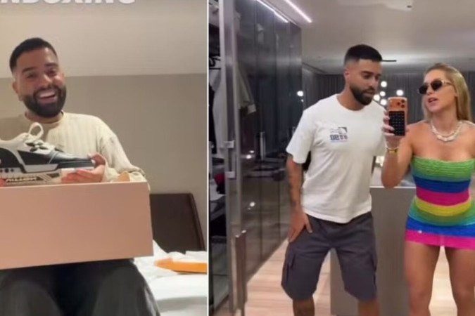 Vini Jr. dá tênis de luxo para amigo de Virginia; saiba o valor -  (crédito: Observatório dos Famosos)