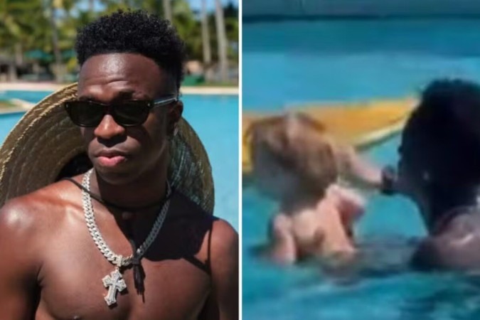 Vini Jr repercute nas redes ao cuidar do filho de Virginia: ‘Modo padrasto ativado’ -  (crédito: Observatório dos Famosos)