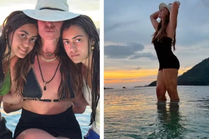 Na praia, Giovanna Antonelli surge deslumbrante e ganha elogios na web -  (crédito: Observatório dos Famosos)