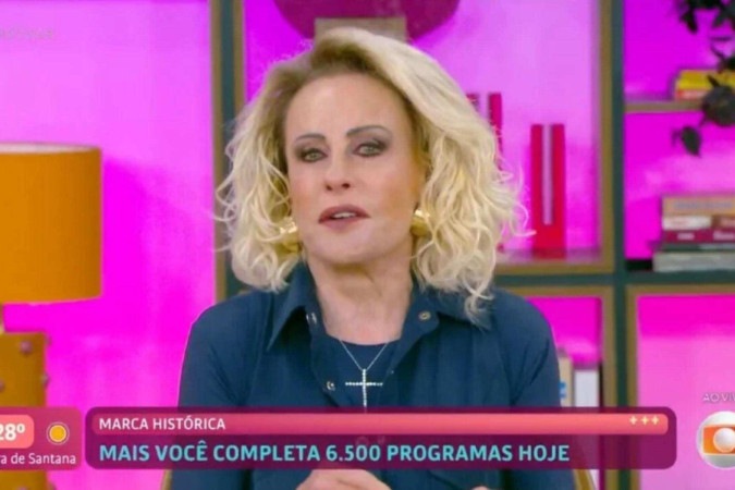 Ana Maria Braga chora ao atingir marca história na Globo -  (crédito: Obeservatório da TV)
