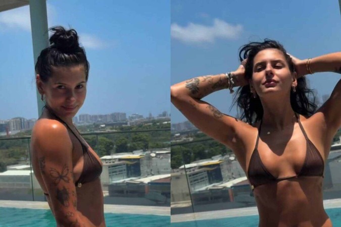 Solteira, Ana Castela surge de biquíni na piscina e exibe corpo sarado: “Era sol que me faltava” -  (crédito: Observatório dos Famosos)