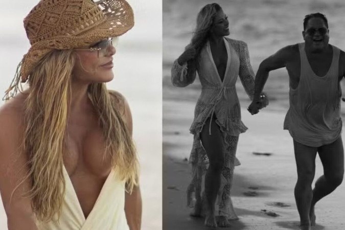 De maiô cavado, Poliana Rocha surge em cliques com Leonardo -  (crédito: Observatório dos Famosos)