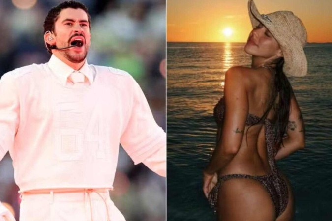 Quem é suposta namorada de Bad Bunny? Gabriela Berlingeri é vista com o cantor no Brasil -  (crédito: Observatório dos Famosos)