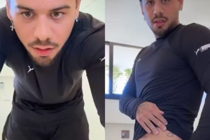 Zé Felipe fez tatuagem íntima? Cantor mostra resultado -  (crédito: Observatório dos Famosos)