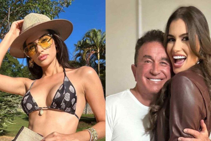 Esposa de Amado Batista surge de biquíni em fotos e bumbum sarado rouba a cena -  (crédito: Observatório dos Famosos)