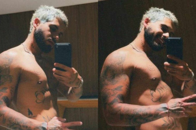 Zé Felipe tira fotos pelado e faz revelação inusitada sobre seus nudes -  (crédito: Observatório dos Famosos)