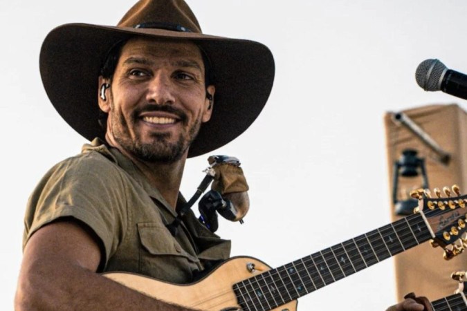 Guito e a dupla Gustavo & Matteo cantam no Terra da Padroeira -  (crédito: Obeservatório da TV)