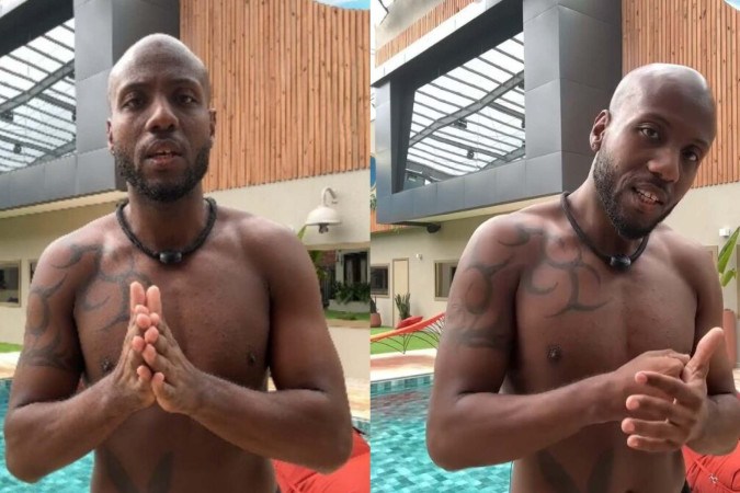 Vini, participante do reality Casa do Patrão, esquece as câmeras, fica pelado no quarto e nude vira assunto na internet -  (crédito: Observatório dos Famosos)