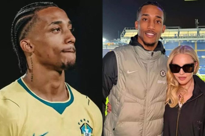 Madonna leva jogador de futebol brasileiro para ‘banheirão’ com outros homens em vídeo ousado -  (crédito: Observatório dos Famosos)