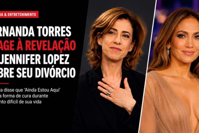Fernanda Torres reage após Jennifer Lopez citar filme brasileiro como apoio durante divórcio -  (crédito: Observatório dos Famosos)