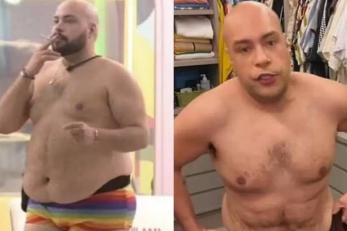 Tiago Abravanel surge sem camisa após perder mais de 23 kg e faz reflexão sobre elogios que tem recebido -  (crédito: Observatório dos Famosos)