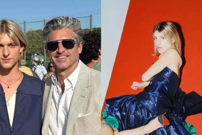 Aos 19 anos, filho de Patrick Dempsey faz estreia como modelo em ensaio usando vestido e salto alto -  (crédito: Observatório dos Famosos)