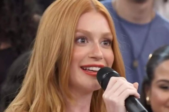 Marina Ruy Barbosa chama atenção no Altas Horas e fala pausada repercute nas redes sociais -  (crédito: Obeservatório da TV)