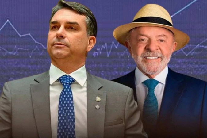 Globo adota medida antideboche e veta Flávio Bolsonaro no enquadramento atrás de Lula -  (crédito: Obeservatório da TV)